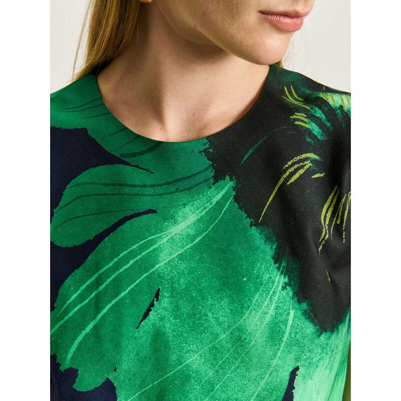 Veronika Maine Indigo Water Poppy Bias Midi Dress image number 2